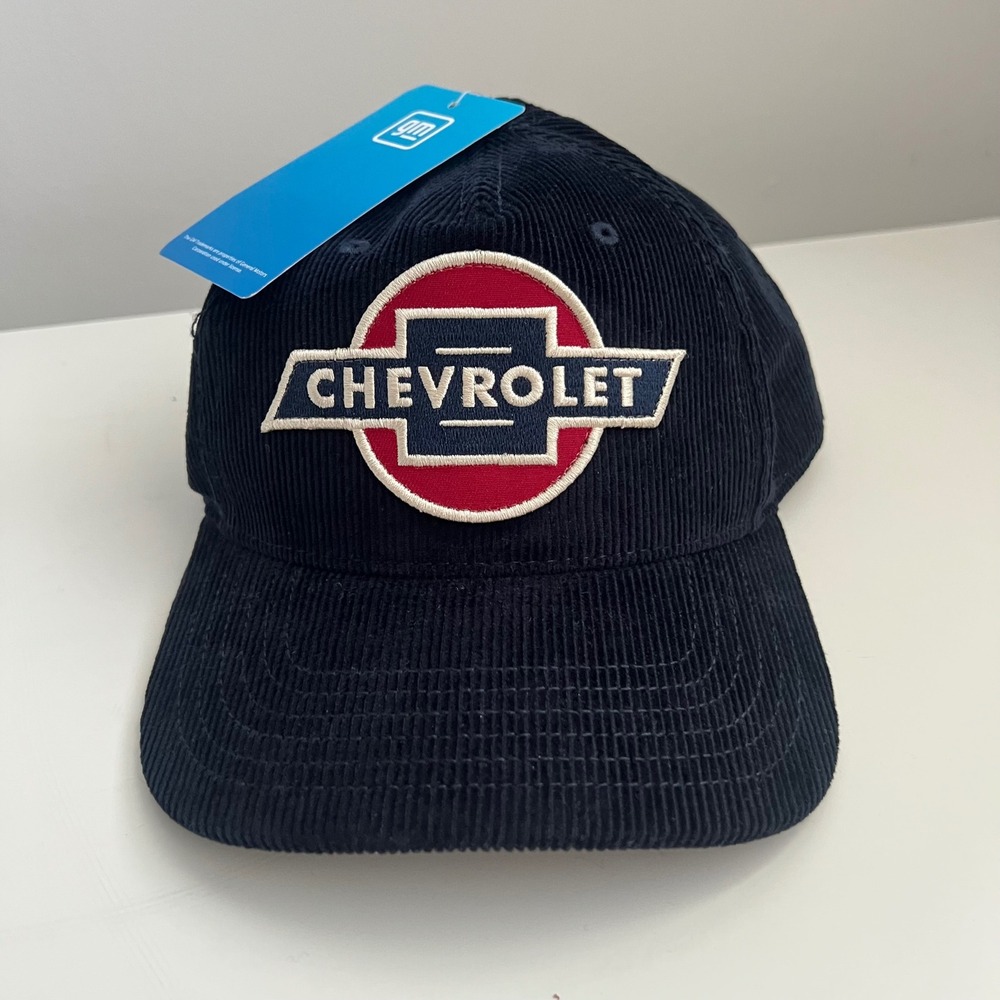 Chevrolet GM Official Licensed Navy Blue Corduroy Snapback Dad Hat
